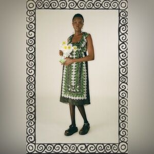 Anna Sui- Midi Floral Dress. Size S